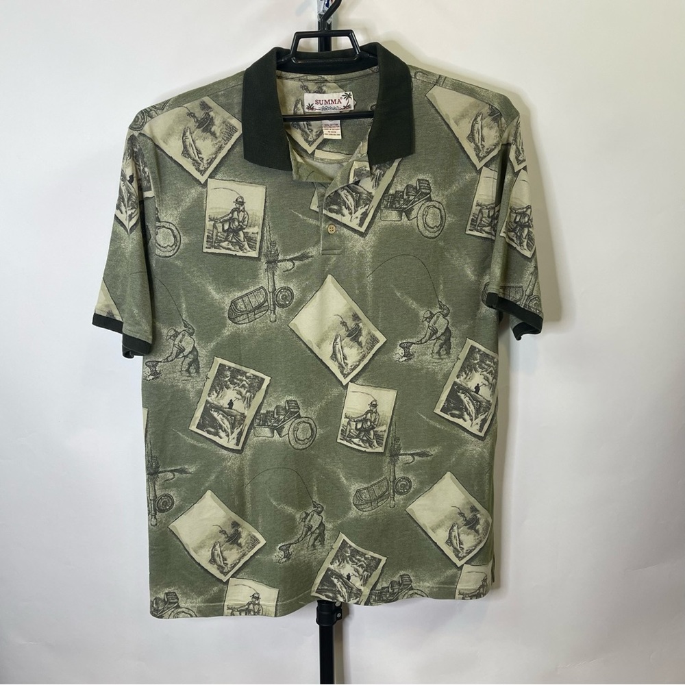 Vintage Summa Fishing Short Sleeve Polo Shirt Size XXL Men’s